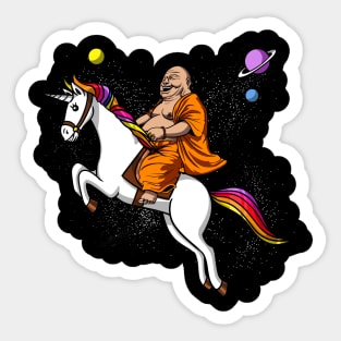Buddha Riding Space Unicorn Sticker
